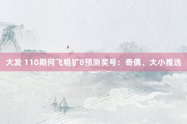 大发 110期何飞粗犷8预测奖号：奇偶、大小推选